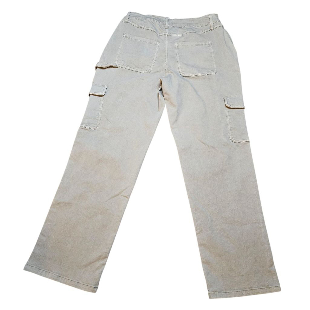 LuLaRoe 30 Khaki Utility Cargo Pants Soft Stretchy Twill - Picture 3 of 9